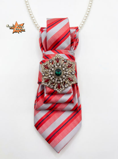 SUPERVALUECHOICE HCSEZA00024 Red and White Striped Tie