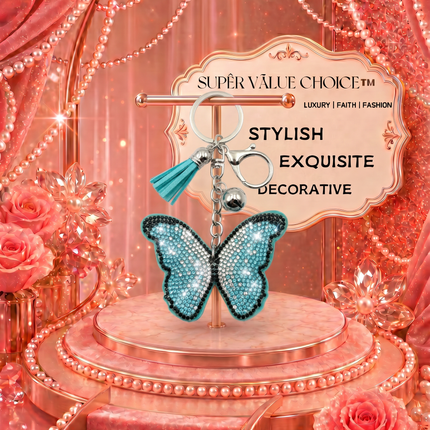 SUPERVALUECHOICE HCSESA00047 Bling Butterfly Brooch Pin & Keyring