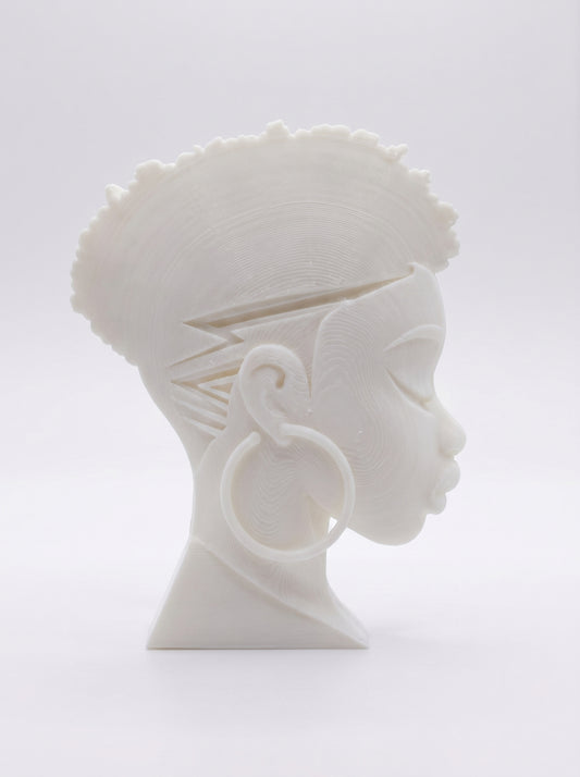 SUPERVALUECHOICE HCSEUA00020 Z-Paint Your Own Flat Back Closed Eyes Side Face Black Woman Resin Mold Blank, DIY Accessory Blanks to Make Brooch Keychain Charms