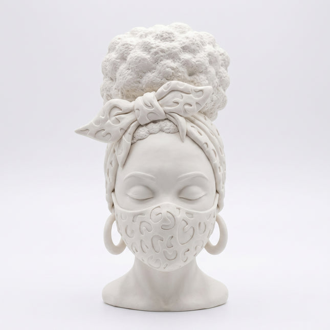 SUPERVALUECHOICE HCSEUA00060  Z-Paint Your Own Closed Eyes Leopard Headwrap Female Sculpture Blank Customizable Craft Blanks for Brooch & Keyring Making