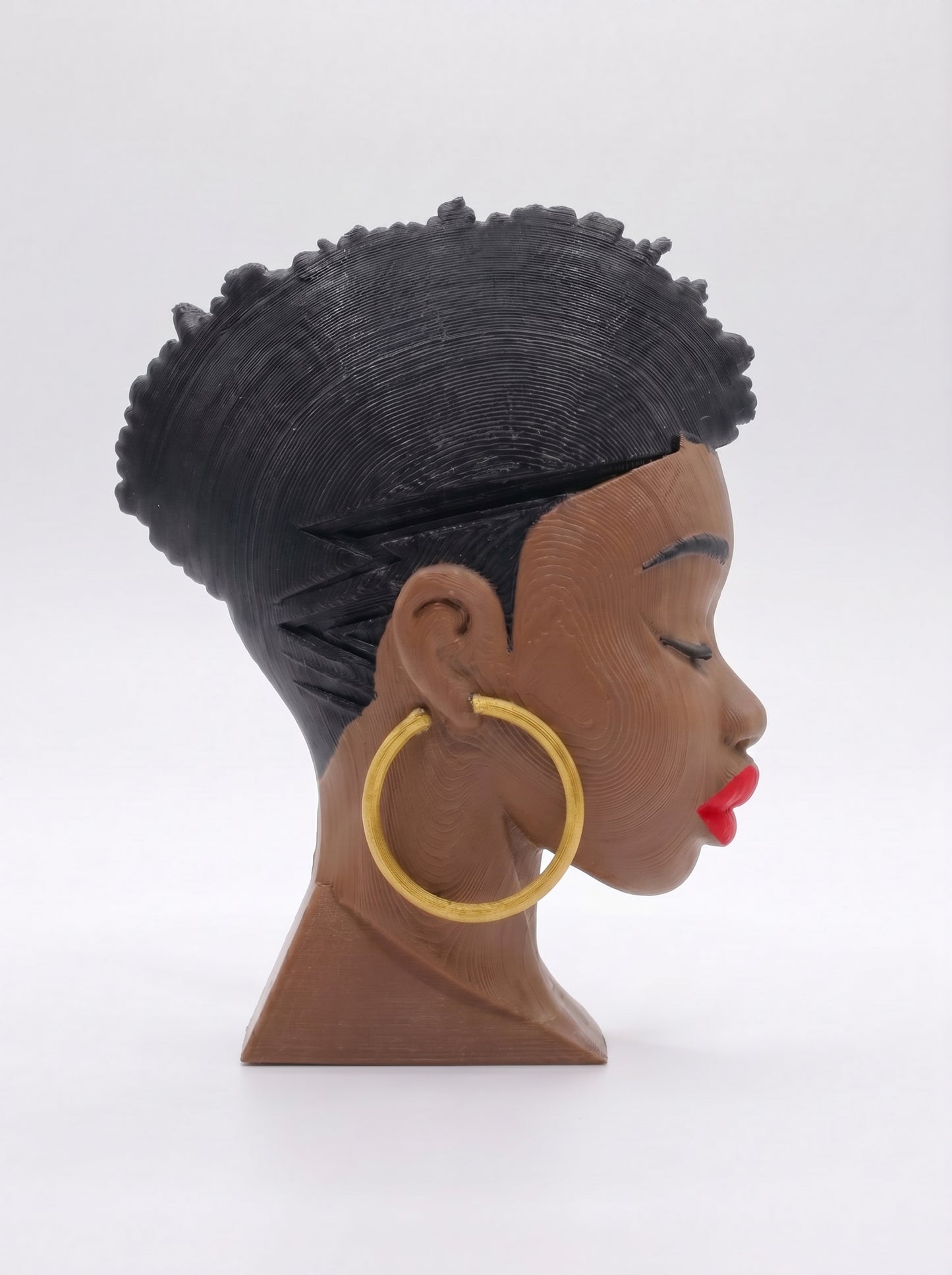 SUPERVALUECHOICE HCSEUA00020 Z-Paint Your Own Flat Back Closed Eyes Side Face Black Woman Resin Mold Blank, DIY Accessory Blanks to Make Brooch Keychain Charms