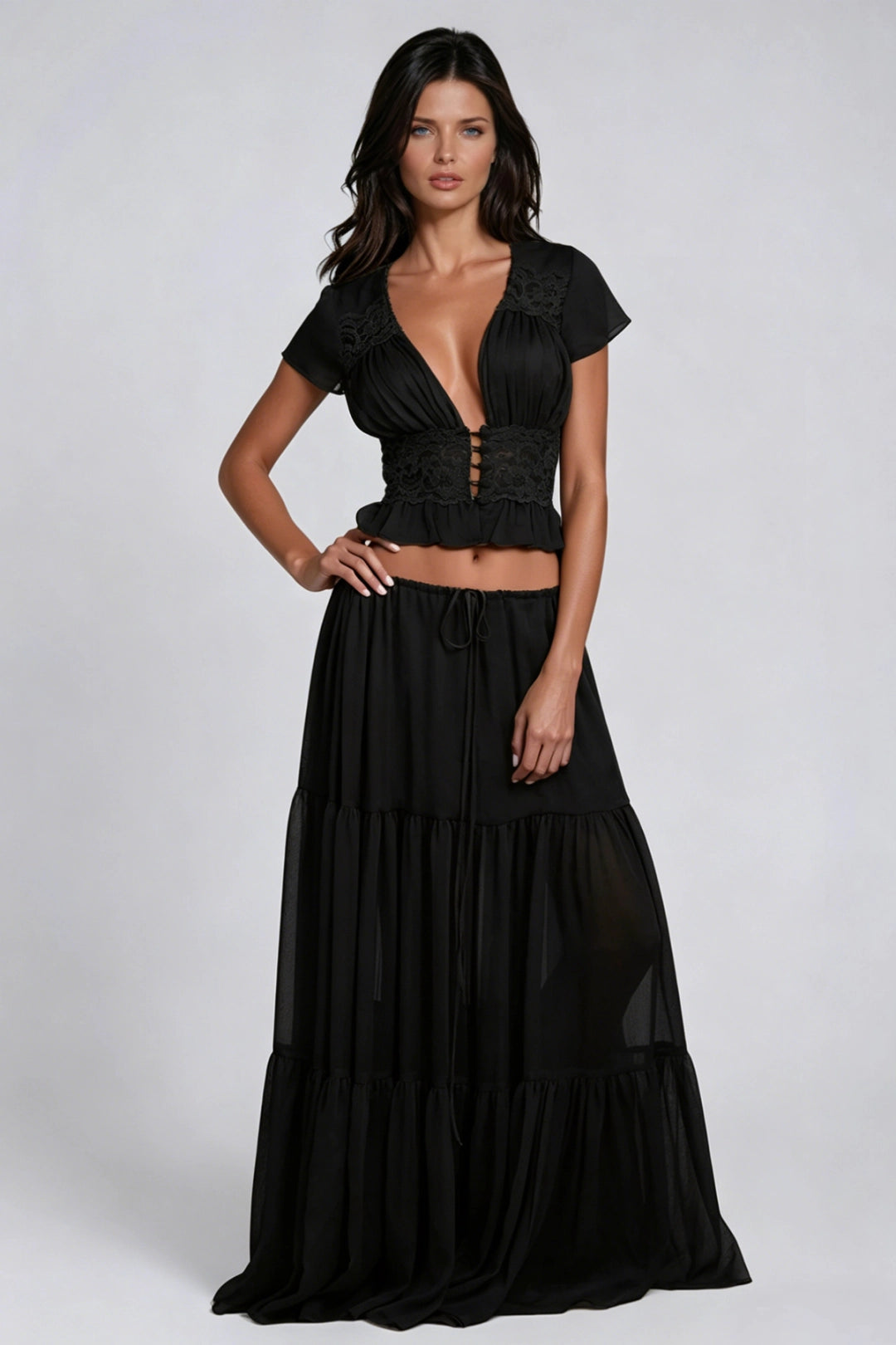 SUPERVALUECHOICE HCSEBA00001 Crop Lace Skirt Set