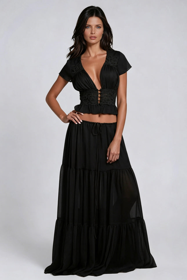 SUPERVALUECHOICE HCSEBA00001 Crop Lace Skirt Set
