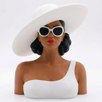 SUPERVALUECHOICE HCSEUA00008 Y-Paint Your Own Elegant Sun Hat Lady Resin Mold Blank, DIY Accessory Blanks for Brooch Keychain Charms 2" × 3" × 1.8"