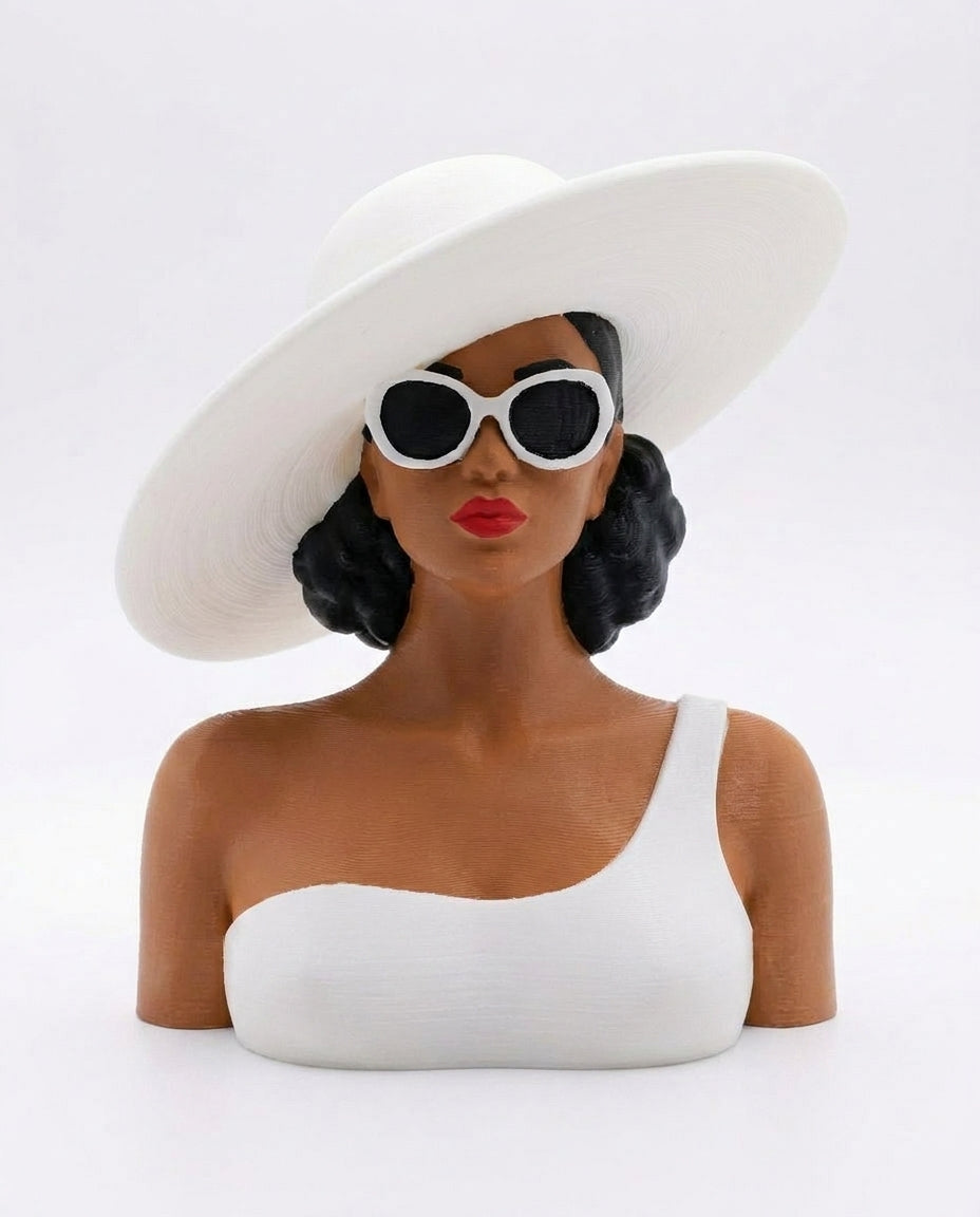 SUPERVALUECHOICE HCSEUA00008 Y-Paint Your Own Elegant Sun Hat Lady Resin Mold Blank, DIY Accessory Blanks for Brooch Keychain Charms