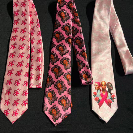 SUPERVALUECHOICE   PRE-ORDER SVC-TIE Breast Cancer Awareness Necktie | Pink Ribbon Hope Theme Tie, 3 Styles Available