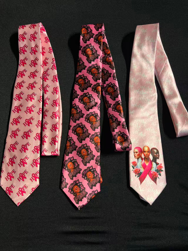 SUPERVALUECHOICE  SVC-TIE Breast Cancer Awareness Necktie | Pink Ribbon Hope Theme Tie, 3 Styles Available