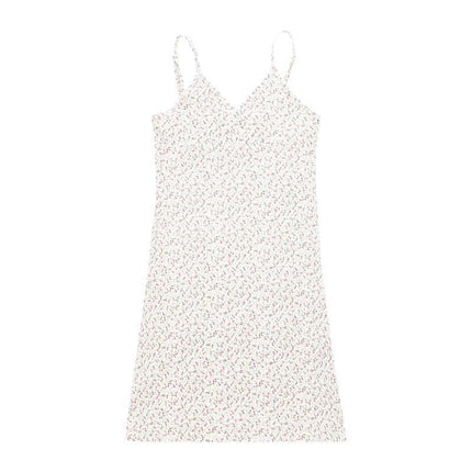 SVCD000066 Retro printed V-neck halter dress, floral halter dress for women's wear