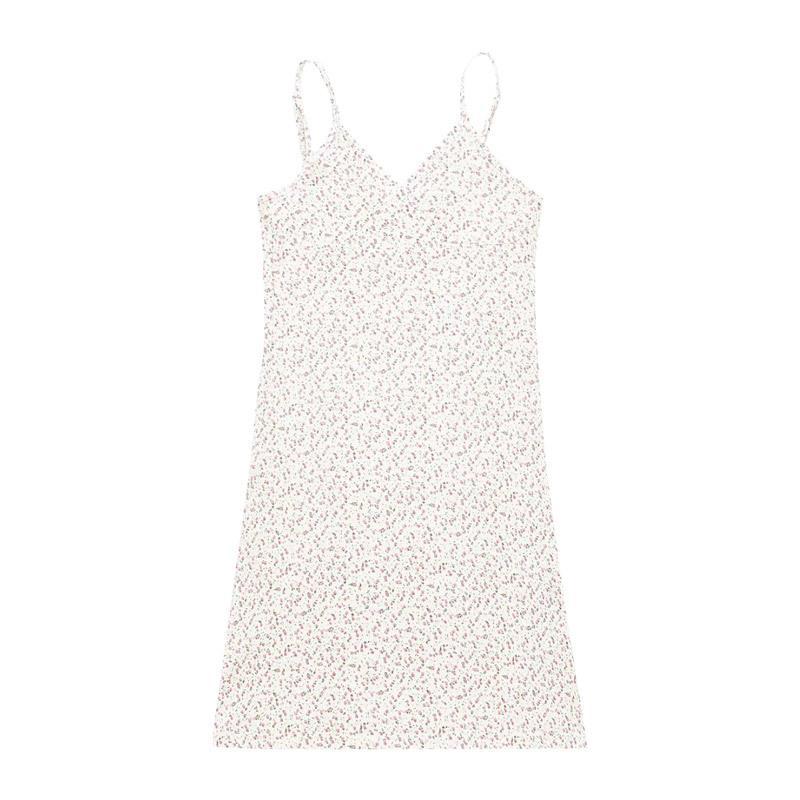 SVCD000066 Retro printed V-neck halter dress, floral halter dress for women's wear