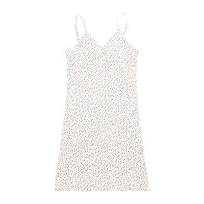 SVCD000066 Retro printed V-neck halter dress, floral halter dress for women's wear