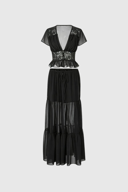 SUPERVALUECHOICE HCSEBA00001 Crop Lace Skirt Set