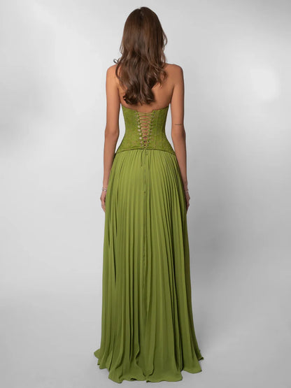 SUPERVALUECHOICE HCSEAA00028 Green Emerald Corset Maxi Gown