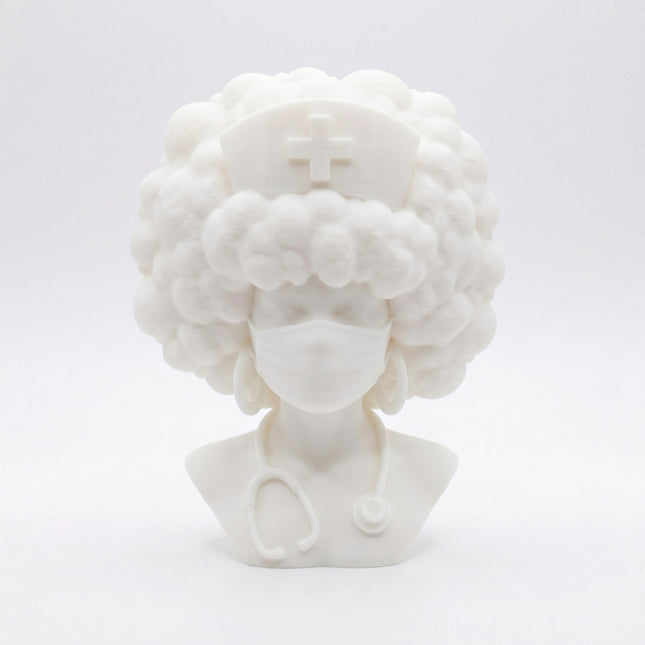 SUPERVALUECHOICE HCSEUA00058  Z-Paint Your Own Curly Hair Medical Lady Sculpture Blank Customizable Unfinished Resin Base for Brooch Keyring Making