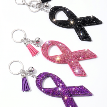 SUPERVALUECHOICE HCSESA00048 Sparkly Rhinestone Ribbon Keychain Brooch