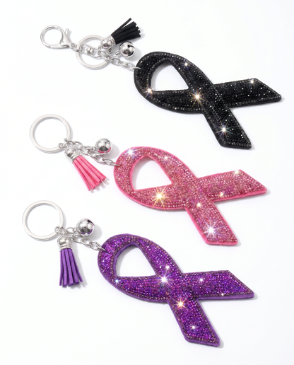 SUPERVALUECHOICE HCSESA00048 Sparkly Rhinestone Ribbon Keychain Brooch