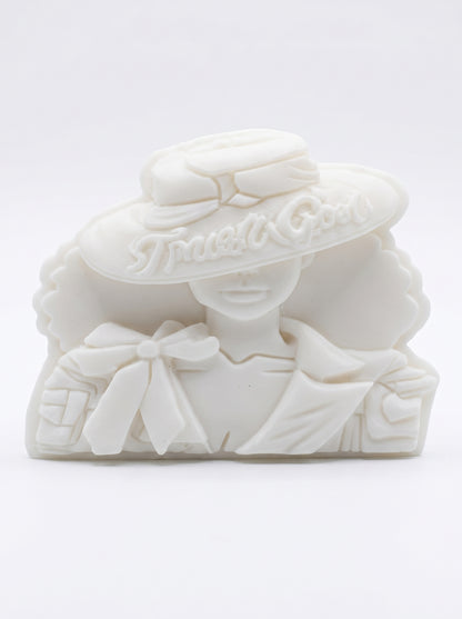 SUPERVALUECHOICE HCSEUA00011 Z-Customizable Unpainted Bow Decor Fashion Woman Figurine Base, DIY Handcraft Supplies for Keychains Brooches 2.6" × 2.1" × 0.5"