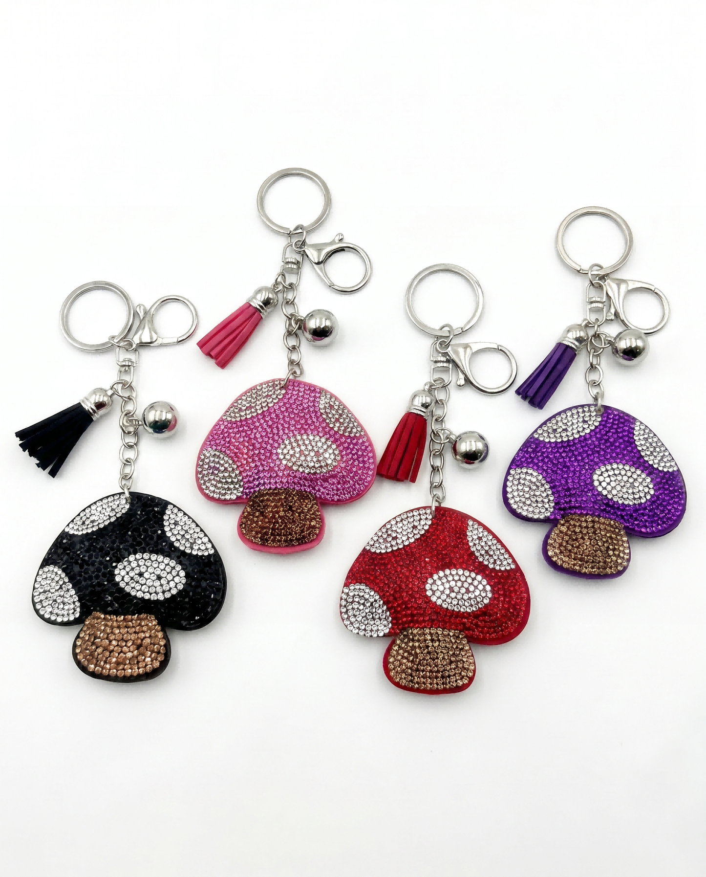 SUPERVALUECHOICE HCSESA00032 Bling Mushroom Brooch Pin & Keyring with Tassel