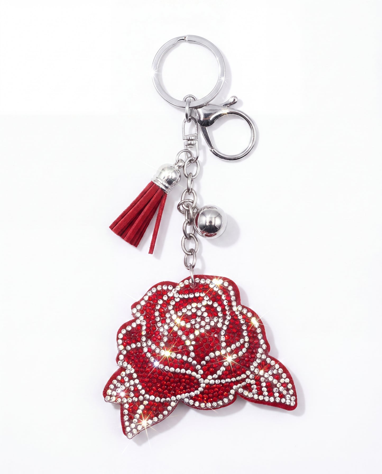 SUPERVALUECHOICE HCSESA00038 Sparkly Rhinestone Rose Keychain & Brooch