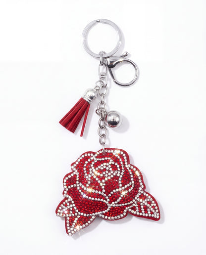 SUPERVALUECHOICE HCSESA00038 Sparkly Rhinestone Rose Keychain & Brooch