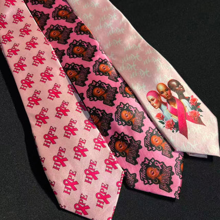 SUPERVALUECHOICE   PRE-ORDER SVC-TIE Breast Cancer Awareness Necktie | Pink Ribbon Hope Theme Tie, 3 Styles Available