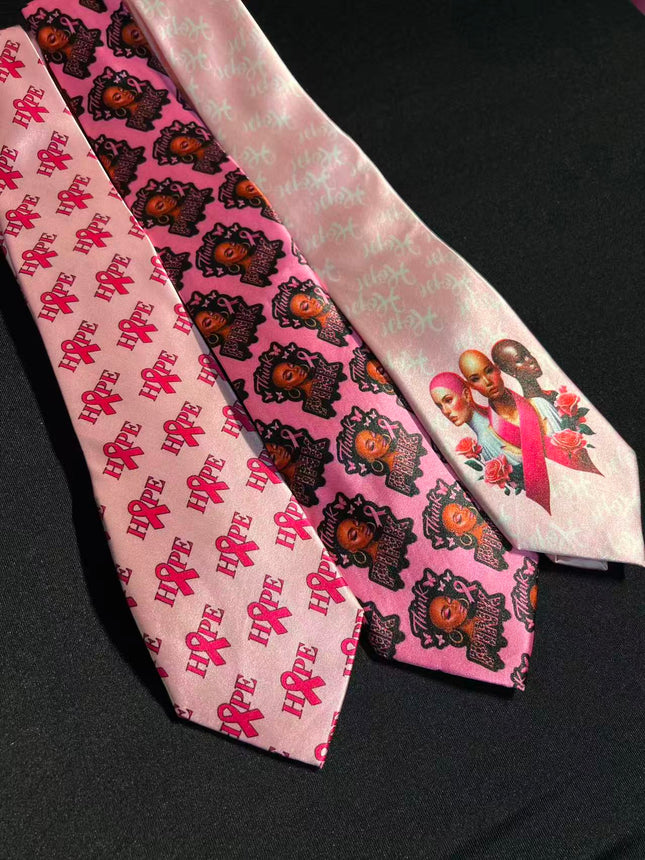 SUPERVALUECHOICE  SVC-TIE Breast Cancer Awareness Necktie | Pink Ribbon Hope Theme Tie, 3 Styles Available