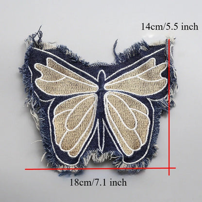 SUPERVALUECHOICE HCSEYE00005 Butterfly Embroidered Patches DIY Clothing Bags Sewing on Appliques Accessories