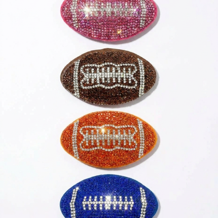 SUPERVALUECHOICE HCSESA00094 Shiny blue football-shaped brooch and keychain