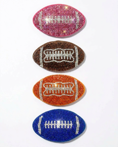 SUPERVALUECHOICE HCSESA00094 Shiny blue football-shaped brooch and keychain