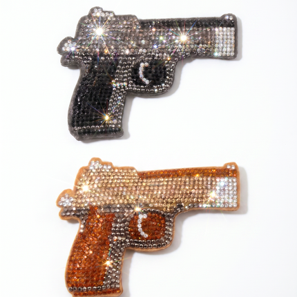 SUPERVALUECHOICE HCSESA00042 Rhinestone Gun Keychain & Brooch Sparkly Accessory