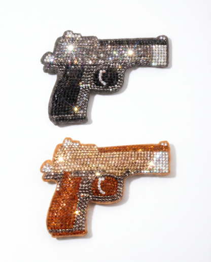 SUPERVALUECHOICE HCSESA00042 Rhinestone Gun Keychain & Brooch Sparkly Accessory