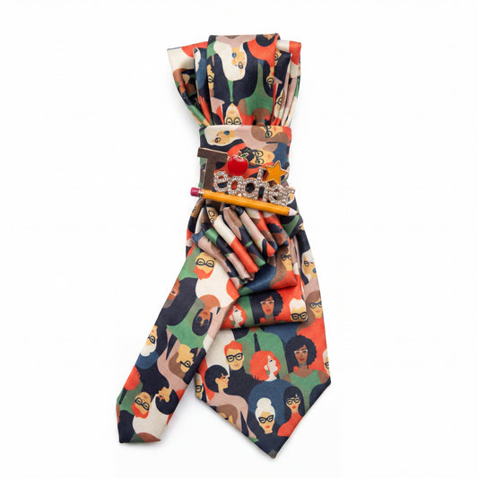 SUPÊR VÃLUE CHOICE #HCSEZ0003 orange Satin Statement Tie with Butterfly Brooch | Pearl Collar Embellished Tie | Elegant Women's Neck Tie Accessory