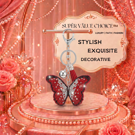 SUPERVALUECHOICE HCSESA00047 Bling Butterfly Brooch Pin & Keyring