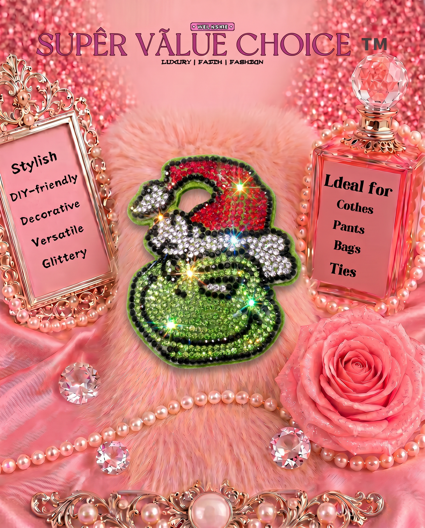 SUPERVALUECHOICE HCSESA00043 Crystal Christmas Series Keychain & Brooch