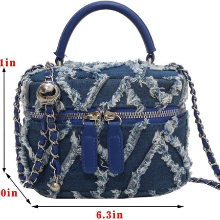 SuperValueChoice HCSEFA00055 Denim Crossbody Bag Elegant Envelope Clutch Bags Women Evening Purse Handbag With Detachable Chain Strap for Wedding Bridal Prom Cocktail Party