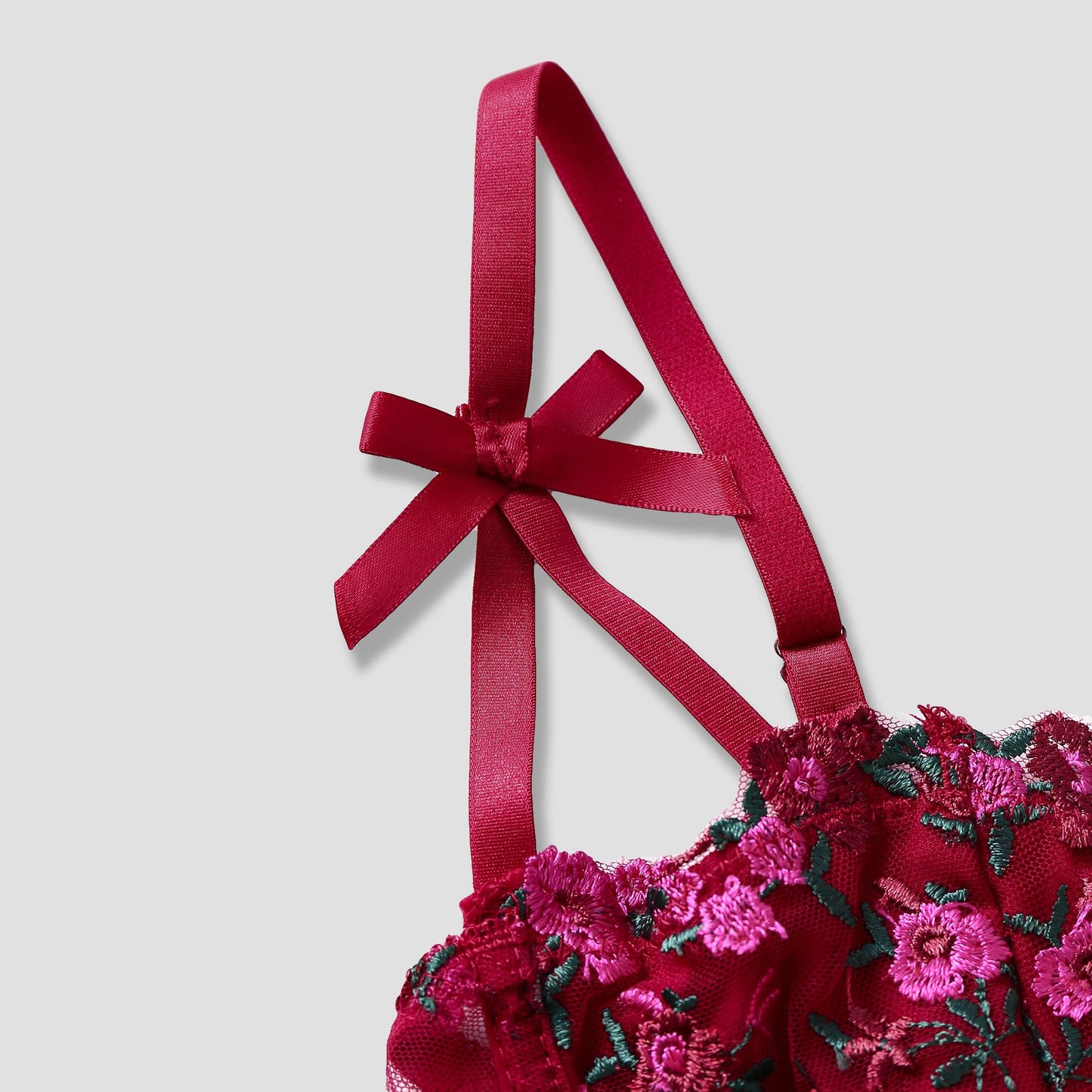 SVCT000086 Steel hoop corset, see-through embroidery, floral bow, fishbone breasted vest