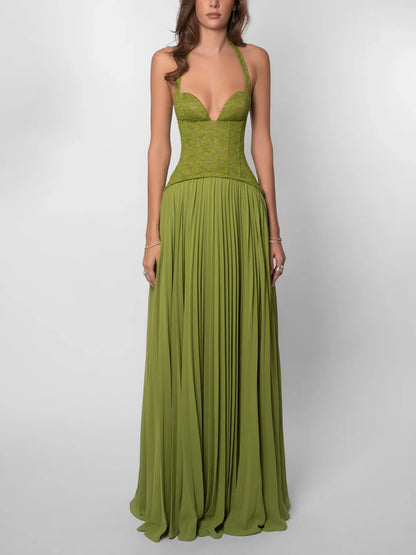 SUPERVALUECHOICE HCSEAA00028 Green Emerald Corset Maxi Gown