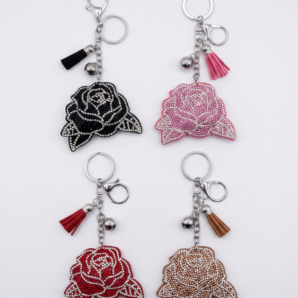 SUPERVALUECHOICE HCSESA00038 Sparkly Rhinestone Rose Keychain & Brooch