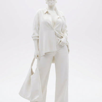 SUPERVALUECHOICE HCSEUA00036 Y-Customizable Unpainted Sunglasses Ponytail Woman With Tote Bag Figurine Base, DIY Handcraft Supplies for Keychains Brooches 3" × 1.2" × 1"