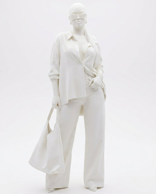 SUPERVALUECHOICE HCSEUA00036 Y-Customizable Unpainted Sunglasses Ponytail Woman With Tote Bag Figurine Base, DIY Handcraft Supplies for Keychains Brooches 3" × 1.6" × 1"
