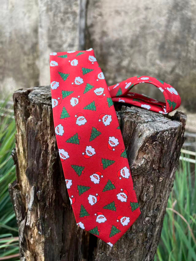 SUPERVALUECHOICE HCSEZE00001 Christmas Print Tie – Festive Holiday Necktie