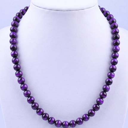 SUPERVALUECHOICE HCSEN00003 0.31 Inch Round Cat Eye Bead Single Strand Necklace 16&18 Inch With 6 Inch Extender 15 Colors Collarbone Beaded Chain Jewelry For Women