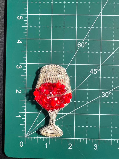 SUPERVALUECHOICE HCSEYD00022 Rhinestone Patch Perfume Wine Glass Hat Motif Sew On Clothing Applique