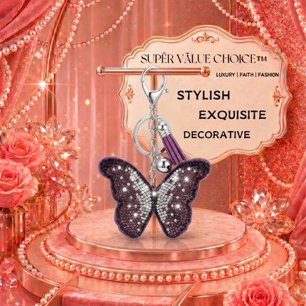 SUPERVALUECHOICE HCSESA00047 Bling Butterfly Brooch Pin & Keyring