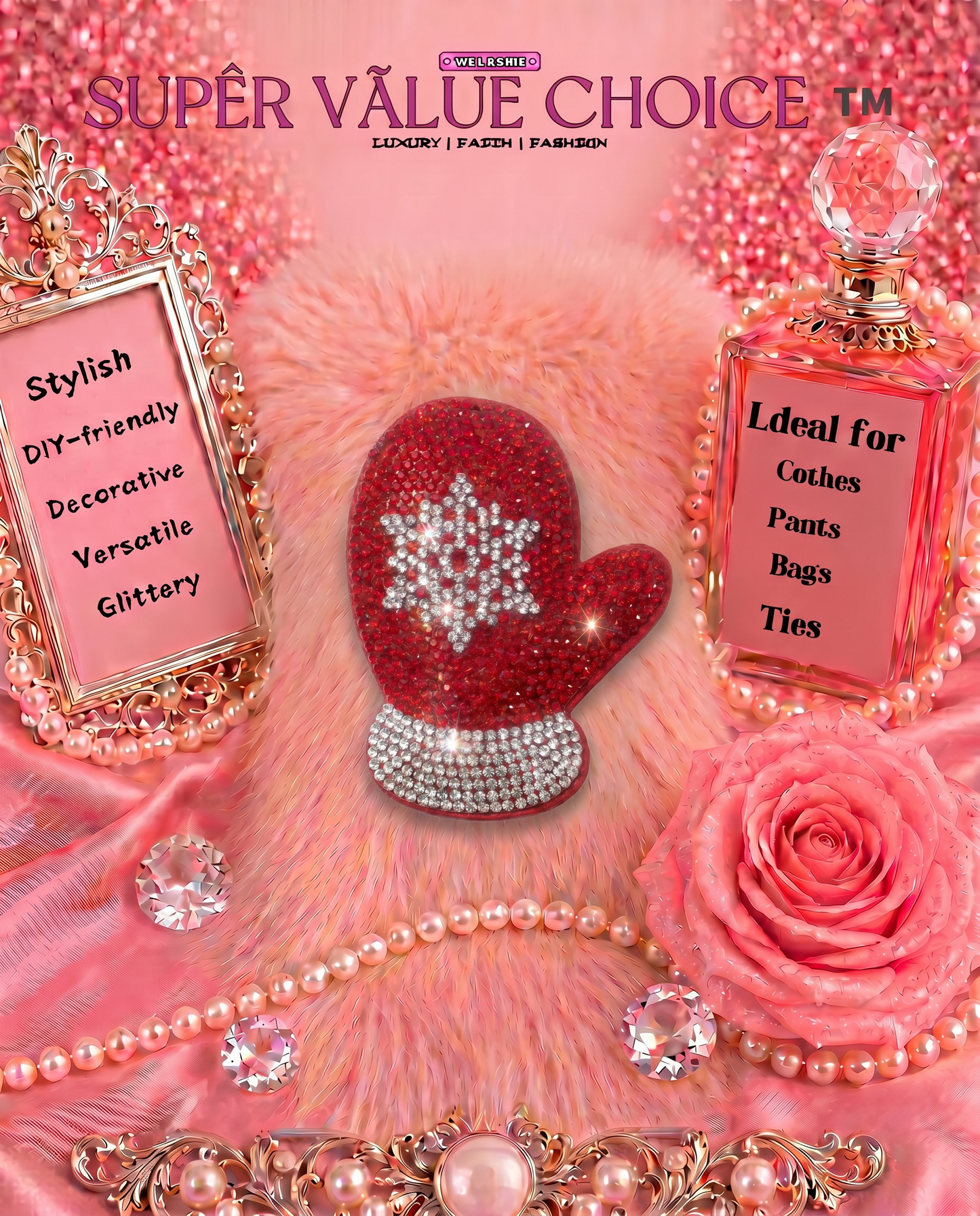 SUPERVALUECHOICE HCSESA00043 Crystal Christmas Series Keychain & Brooch