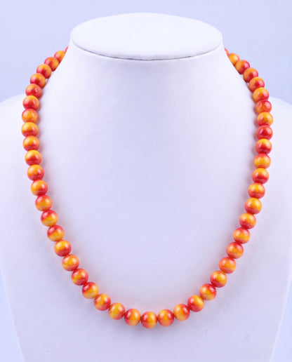 SUPERVALUECHOICE HCSEN00003 0.31 Inch Round Cat Eye Bead Single Strand Necklace 16 Inch With 6 Inch Extender 15 Colors Collarbone Beaded Chain Jewelry For Women