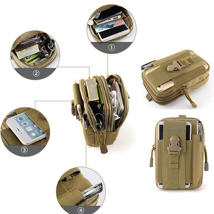 SuperValueChoice HCSEFA00060  Tactical Belt Bag, Nylon Molle EDC Gadget Utility Cell Phone Bag for Hiking Travel Sport Outdoor, Camouflage