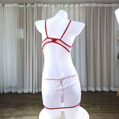 SVCL000107 3 Pieces Party holiday role-playing temptation Nurse uniform one-piece pajamas