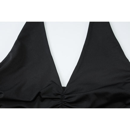 SVCD000073 Two-piece set of a halter vest with pleated skirts
