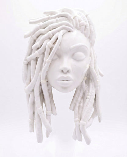 SUPERVALUECHOICE HCSEUA00055  Z-Custom Color Closed Eyes Braided Black Lady Head Resin Mold Base for Handmade DIY Jewelry Craft Supplies