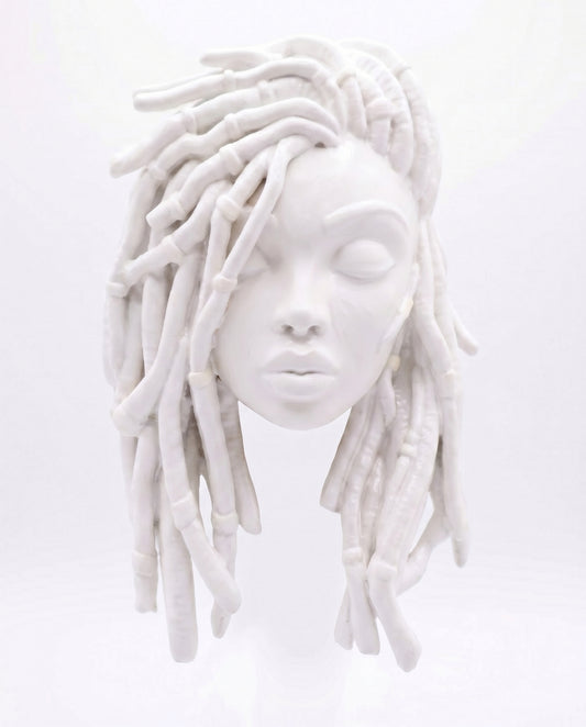 SUPERVALUECHOICE HCSEUA00055  Z-Custom Color Closed Eyes Braided Black Lady Head Resin Mold Base for Handmade DIY Jewelry Craft Supplies 2" × 2.7" × 0.5"